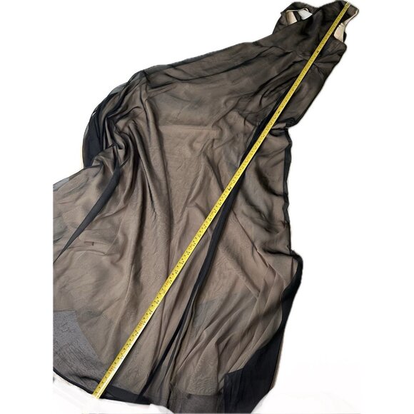 Revolve NBD Calla Cowl Neck Gown Black & Nude Chiffon Maxi Dress Size M - Picture 9 of 9